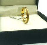 Tungsten 4mm Golden Ring With Baseball Stitching (FREE SHIPPING)