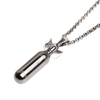 Stainless Drop Bombs Baseball Pendant and Chain