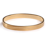 Golden Steel Baseball Stitched Bangle Bracelet