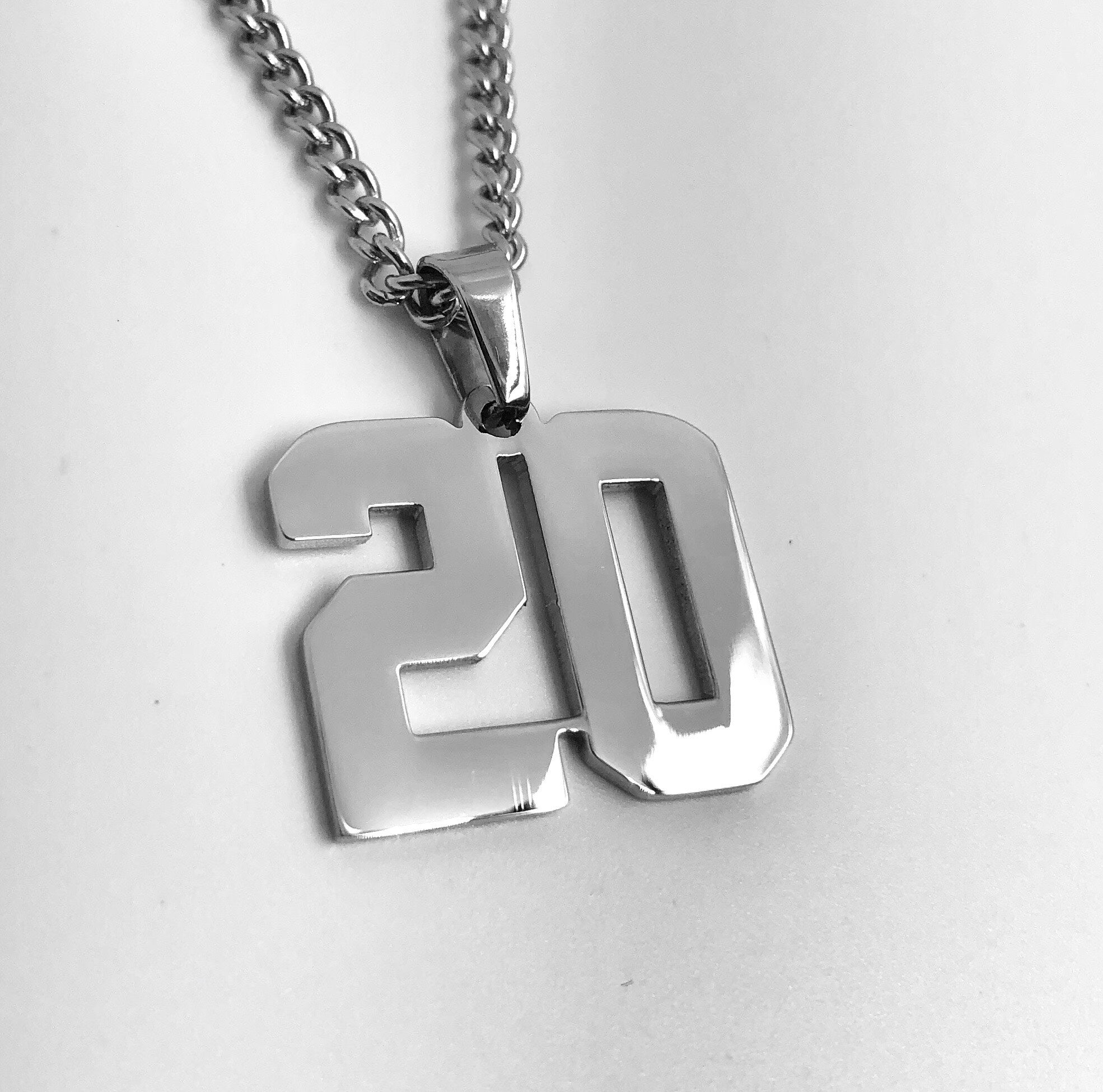 Stainless Jersey Number Pendant with Chain Necklace (FREE SHIPPING ...