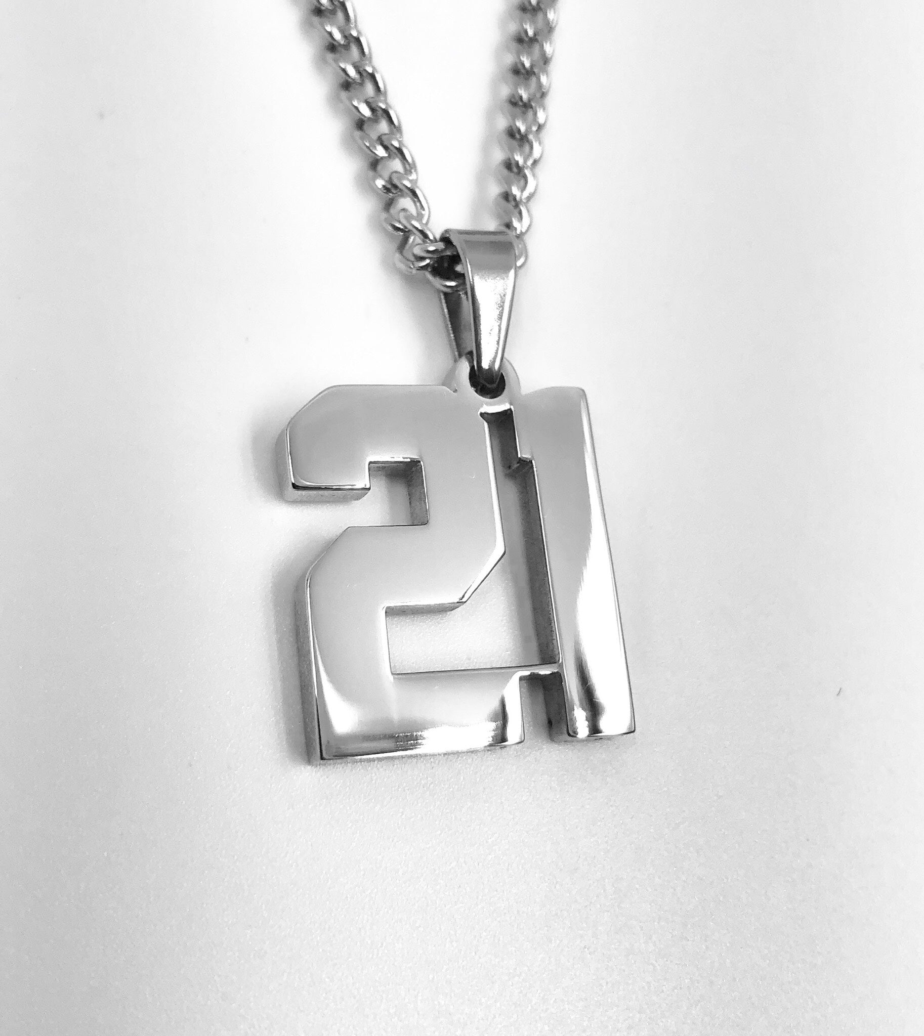 Stainless Jersey Number Pendant with Chain Necklace (FREE SHIPPING ...