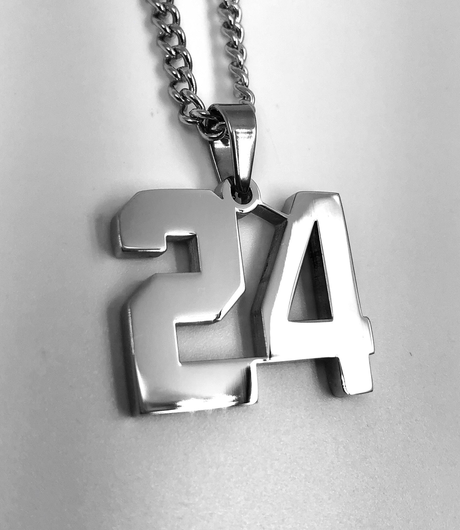 Stainless Jersey Number Pendant with Chain Necklace (FREE SHIPPING ...