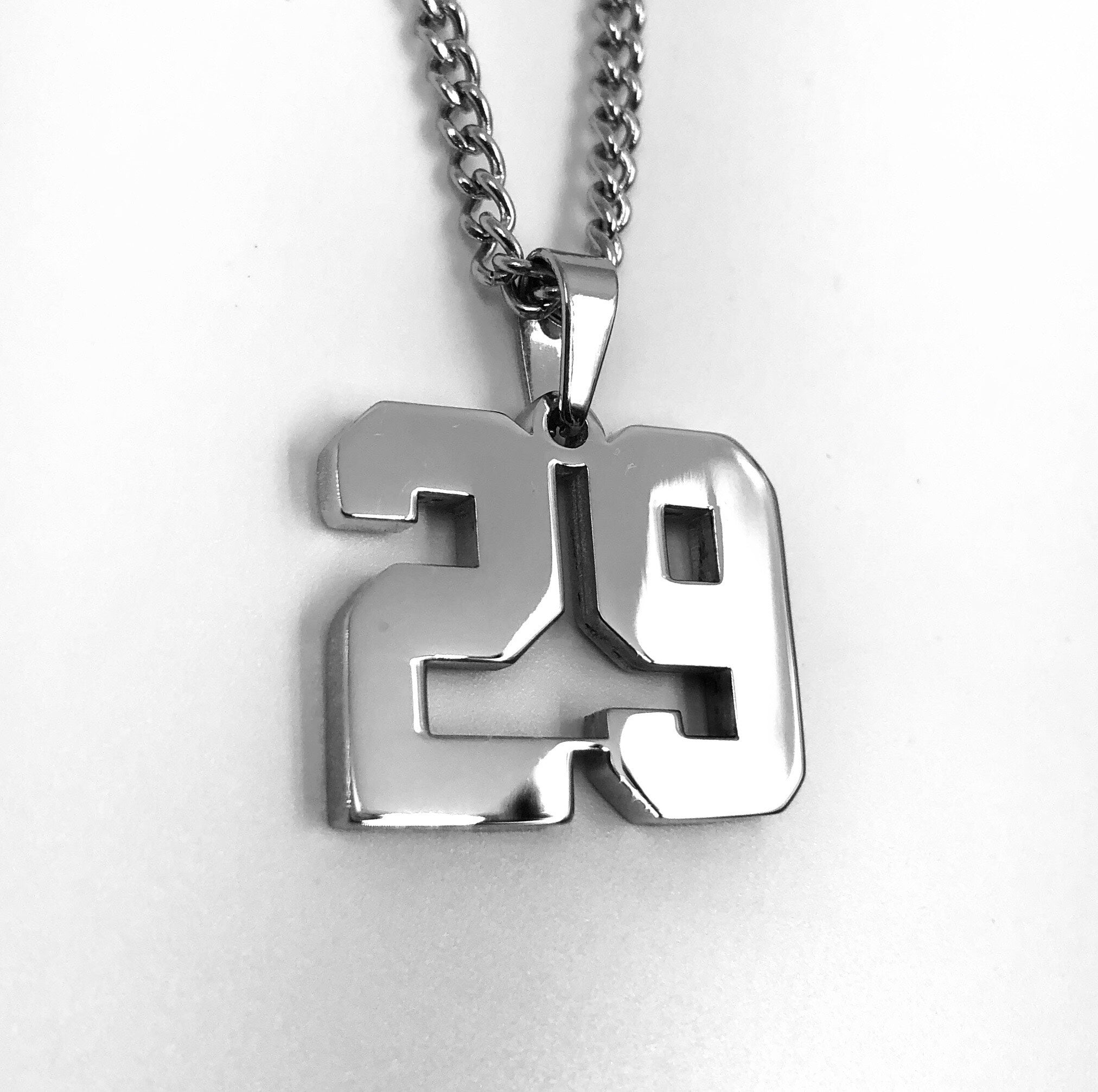 Stainless Jersey Number Pendant with Chain Necklace (FREE SHIPPING ...