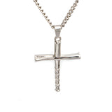 Stainless Stacked Bat Cross Pendant and Chain (FREE SHIPPING)
