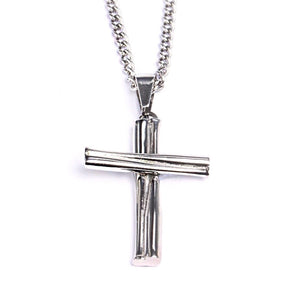 Stainless Grand Slam Stacked Cross Bat Pendant and Chain (FREE SHIPPING)