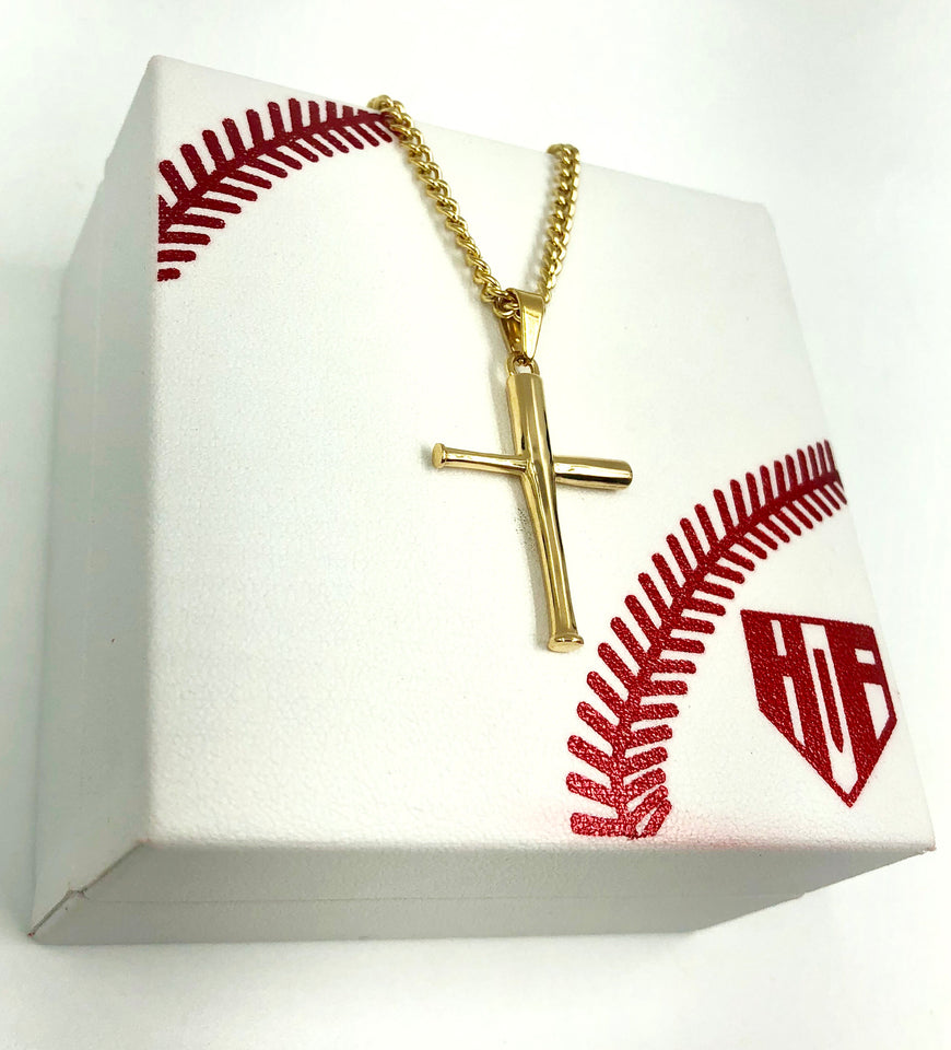 Stainless Mini Bat Cross with Necklace (FREE SHIPPING) – HOF JEWELRY