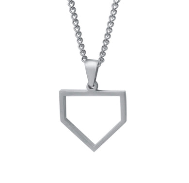 Stainless Home Plate Pendant and Chain (FREE SHIPPING)
