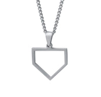 Stainless Home Plate Pendant and Chain