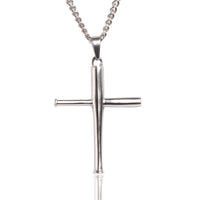 Stainless XL Bat Cross with Necklace