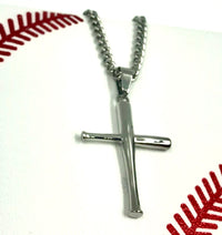 Stainless Mini Bat Cross with Necklace