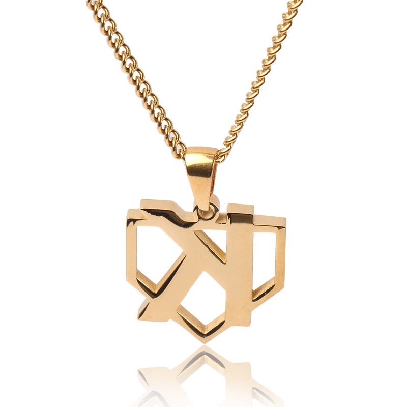 Golden Strikeout Pendant with Necklace (FREE SHIPPING)