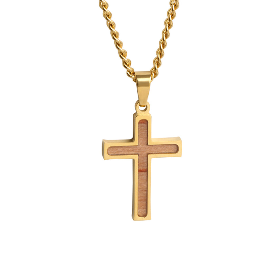 Buy Roman Olive Wood Cross Necklace with Leather Cord | Holyland Gifts